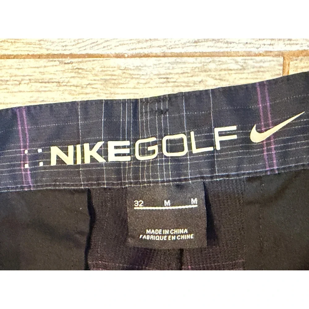 Nike Golf Plaid Shorts 32 Mens Performance 360203 Stretch Chino Long Length